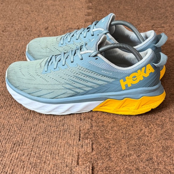 Hoka One One Arahi 4 Mens Running Shoes Blue Yellow Stability Sneakers Size 10 main image 5